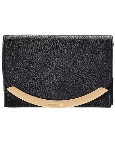 See By Chloé Lizzie Mini Leather Trifold Wallet - Black