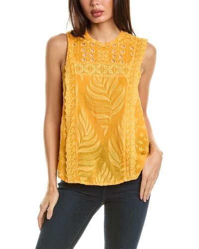 Johnny Was Leafy Concetta Blouse - Yellow