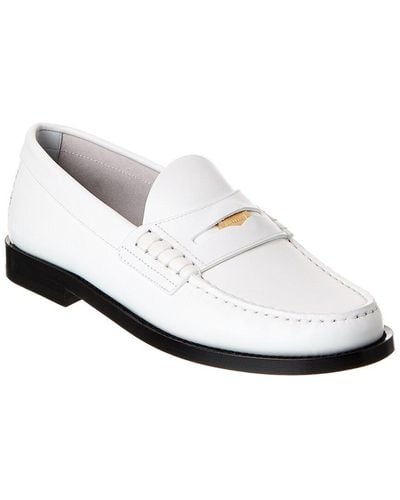 Burberry Leather Penny Loafer - White
