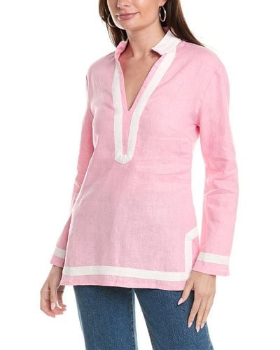 Castaway Linen Tunic Top - Pink