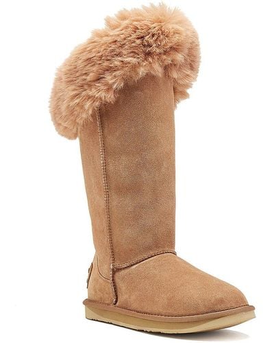 Australia Luxe Foxy Tall Suede Boot - Brown