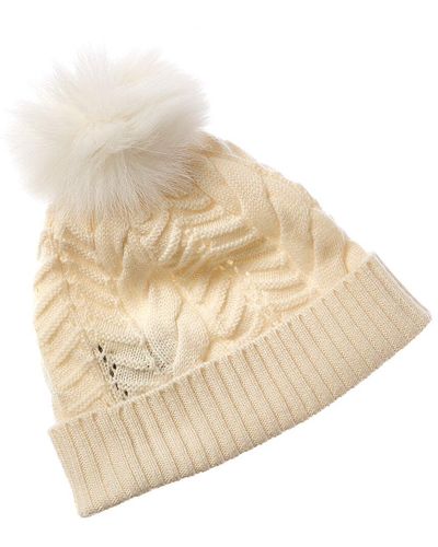 Forte Lux Cable Pompom Wool & Cashmere-blend Hat - Natural