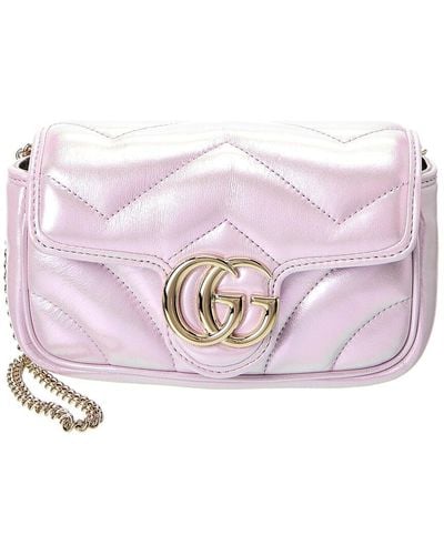 Gucci Gg Marmont Super Mini Matelasse Leather Shoulder Bag - Pink