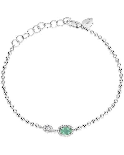 Meira T 14k 0.53 Ct. Tw. Diamond & Emerald Bracelet - Metallic