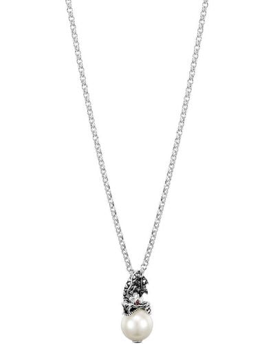 John Hardy Naga Legends Silver Gemstone 10.5-11.0mm Pearl Pendant Necklace - Metallic