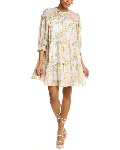 Ted Baker Tiered Mini Dress - Natural