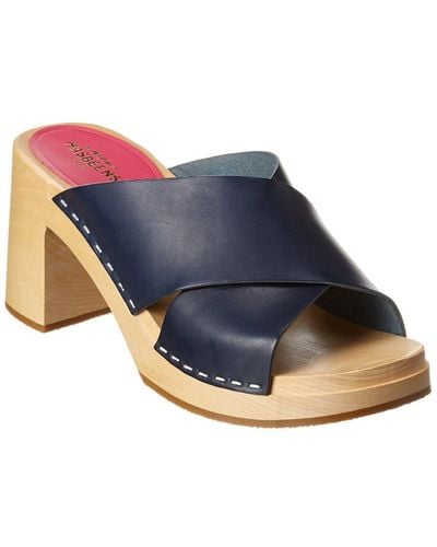 Swedish Hasbeens Anette Leather Sandal - Blue