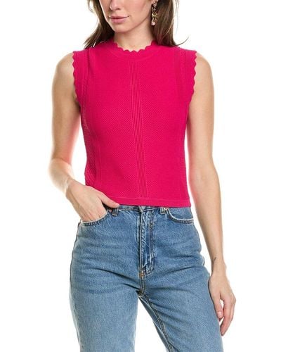 The Kooples Multi-stitch Top - Red