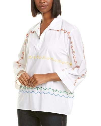 Tory Burch Embroidered Blouse - White