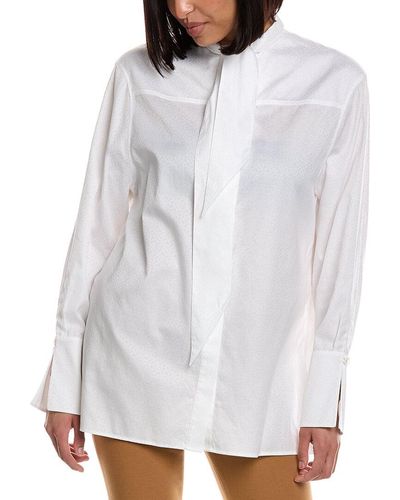 Burberry Bow Blouse - White