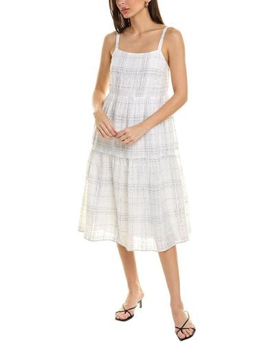 Bella Dahl Tiered Linen-blend Midi Dress - White