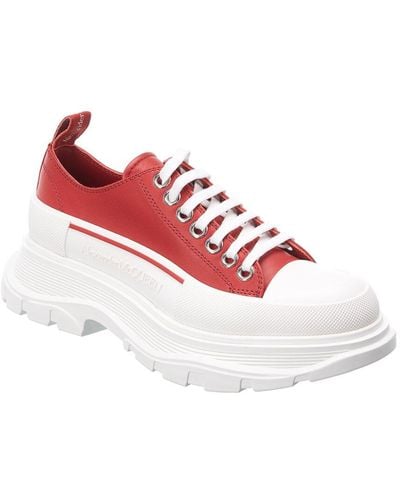Alexander Mcqueen Oversized Platform Sneakers Leather White/ Red Suede 43 |  eBay