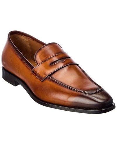 Antonio Maurizi Leather Penny Loafer - Brown