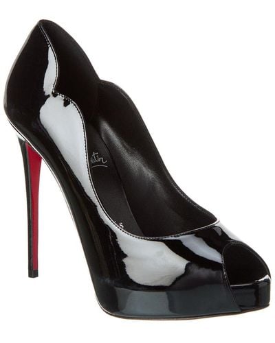 Christian Louboutin Hot Chick Alta 120 Patent Sandal - Black