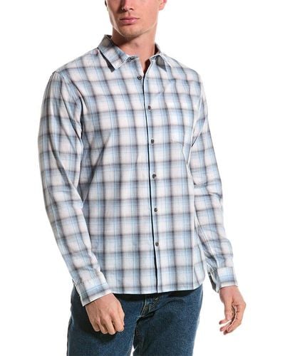 Vince Atwater Classic Fit Plaid Shirt - Blue