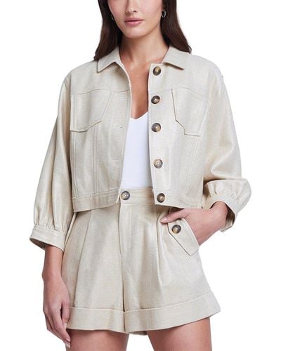 L'Agence Cruz Crop Utilitarian Linen-blend Jacket - Gray