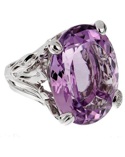 Dior Dior 18K 44.62 Ct. Tw. Diamond & Amethyst Cocktail Ring (Authentic Pre-Owned) - Purple