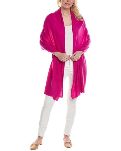 La Fiorentina Cashmere & Wool-blend Wrap - Pink