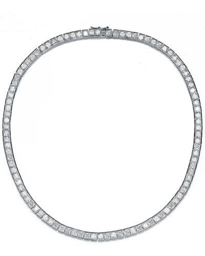 Genevive Jewelry Silver Cz Necklace - Metallic