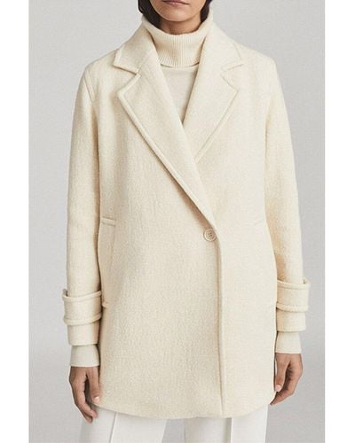 Reiss Skye Wool & Linen-blend Coat - Natural