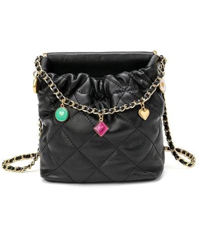 Tiffany & Fred Paris Quilted Leather Crossbody - Black
