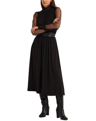Boden Tulle Sleeve Midi Party Dress - Black