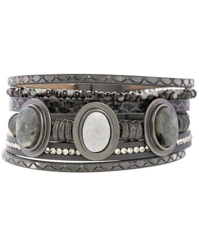 Saachi Stone Triplicity Bracelet - Grey
