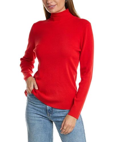 Jones New York Mock Neck Sweater - Red