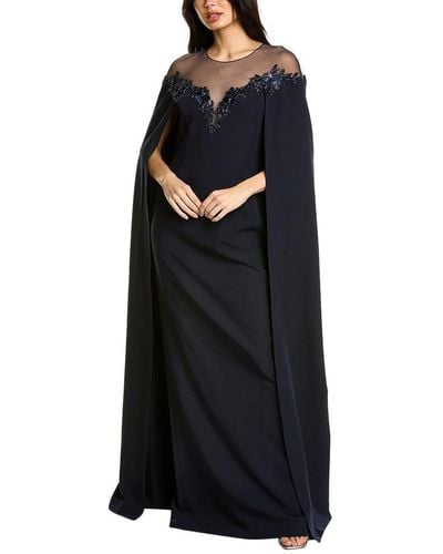 Marchesa Cape Gown - Black