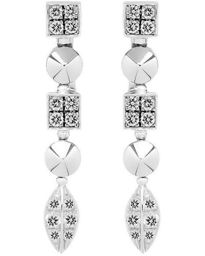 BVLGARI 18K 0.40 Ct. Tw. Diamond Lucea Drop Earrings (Authentic Pre-Owned) - White