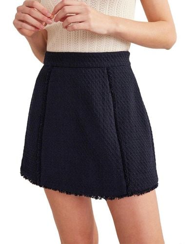 Boden Tweed Interest Mini Skirt - Blue