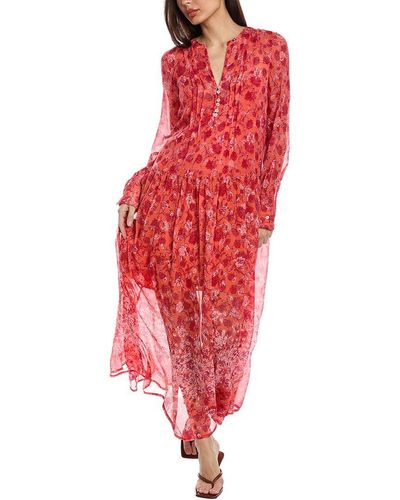 Free People See It Through Maxi Dress - Red