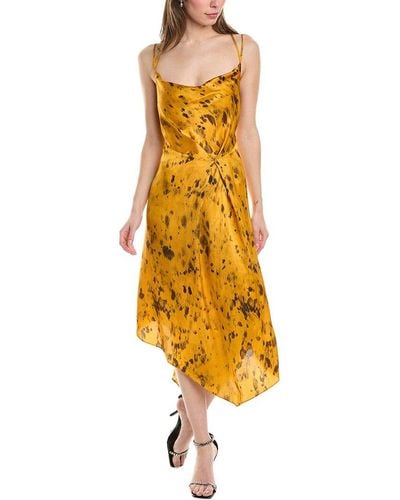 AllSaints Marta Ronnie Silk-blend Midi Dress - Yellow