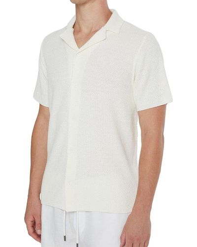 Onia Cotton Textured Camp Shirt - White