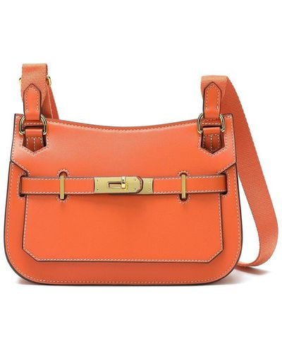 Tiffany & Fred Paris Quilted Leather Crossbody - Orange