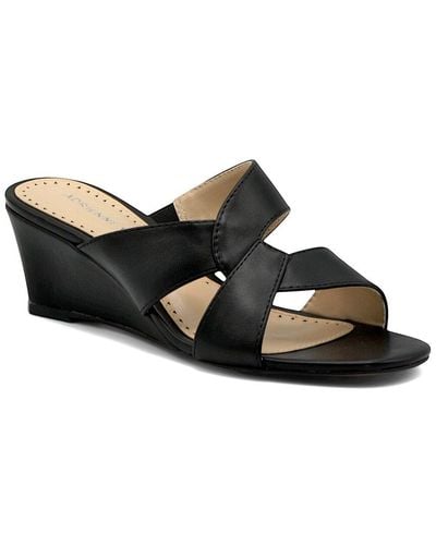 Adrienne Vittadini Aiden Leather Sandal - Black