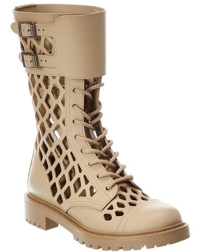 Dior D-strap Leather Boot - Natural