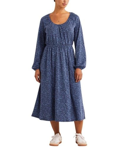Boden Scoop Neck Jersey Midi Dress - Blue