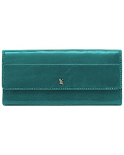 Hobo International Jill Large Trifold Leather Wallet - Green