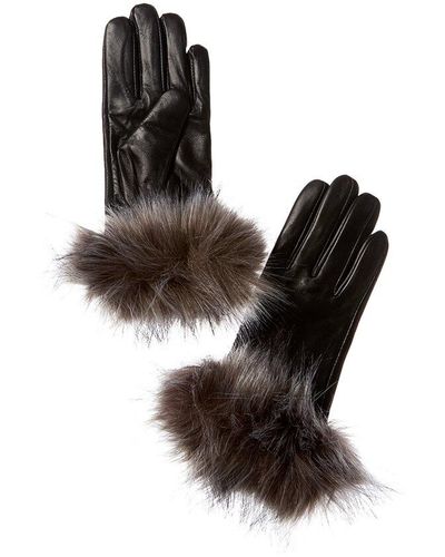Surell Full Skin Leather Gloves - Black