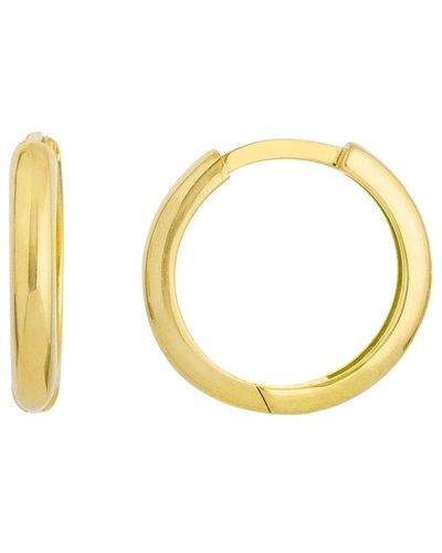 Pure Gold 14K Medium Huggie Earrings - Metallic