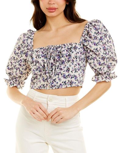 7021 Floral Top - Gray