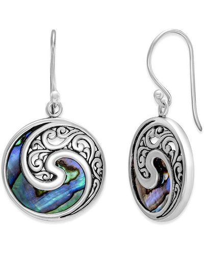 Samuel B. Pearl Swirl Earrings - Blue