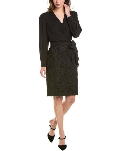 Donna Karan Wrap Blouson Sheath Dress - Black
