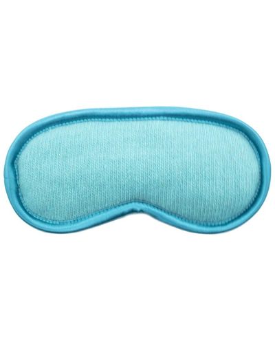 Portolano Knitted Eye Mask With Satin Piping - Blue