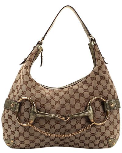 Gucci Canvas & Leather Amalfi Handbag (Authentic Pre-Owned) - Brown