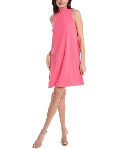 Anne Klein Sleeveless Ruffle Shift Dress - Pink
