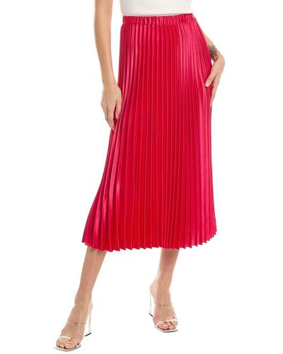 Anne Klein Pull-on Pleated A-line Skirt - Red
