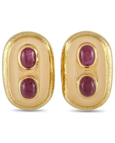 David Webb 18K Ruby Clip-On Earrings (Authentic Pre-Owned) - Pink