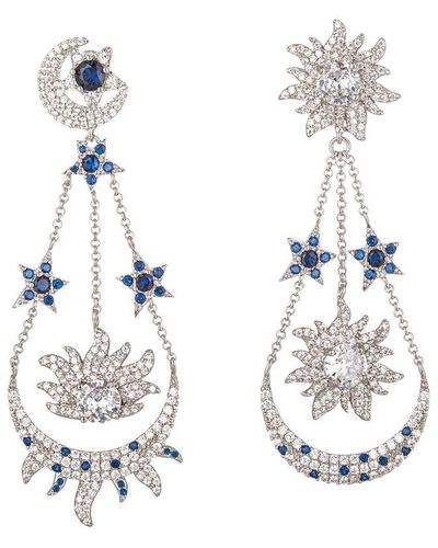 Eye Candy LA The Luxe Collection Cz Sun And Moon Drop Earrings - White
